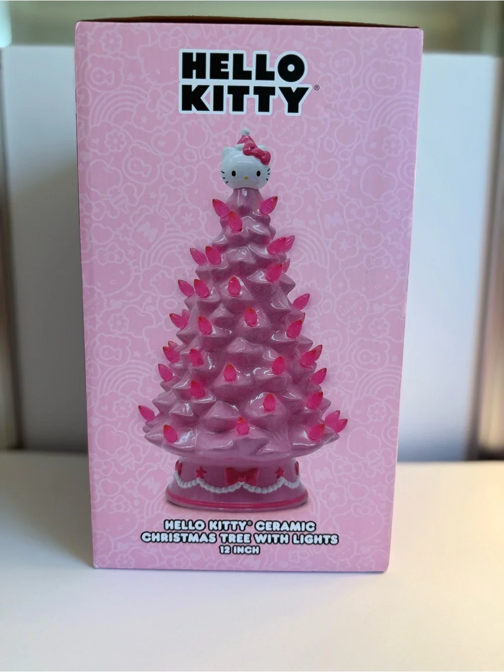 Hello Kitty Pink Ceramic Light-Up Christmas Tree Décor